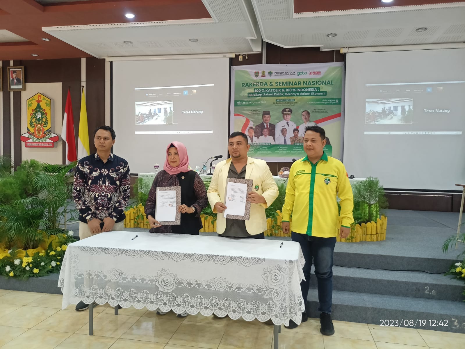 Perkuat Pengawasan Partisipatif Bawaslu Kalteng MoU Bersama Pemuda Katolik