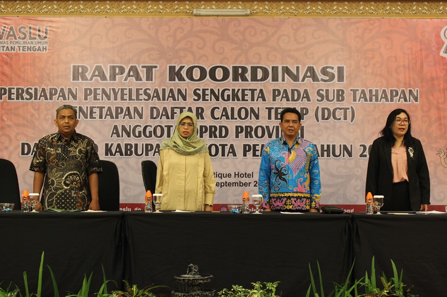 Tingkatkan Pehaman Penyelesaian Sengketa Sub Tahapan DCT, Bawaslu Kalteng Gelar Rakor