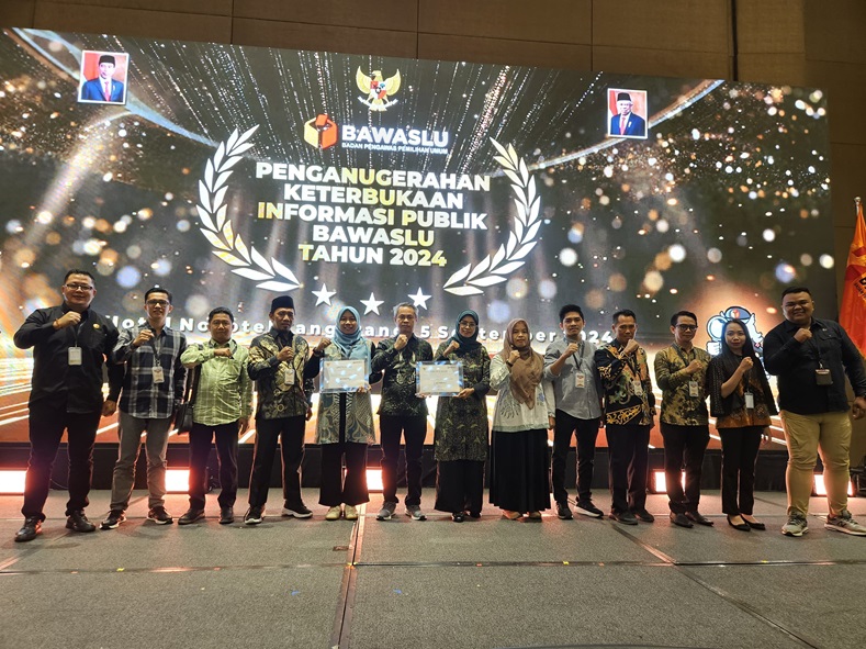 Bawaslu Kalteng Kembali Raih Penganugerahan Keterbukaan Publik Bawaslu Tahun 2024