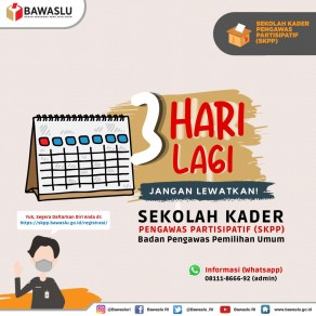 Pendaftaran Sekolah Kader Bawaslu Tahun ini Kembali di Buka