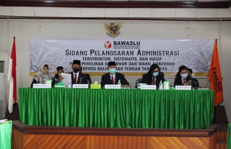 Agenda Bawaslu Kalteng, Gelar Sidang Perkara Dugaan Pelanggaran Administrasi yang Terjadi Secara TSM 