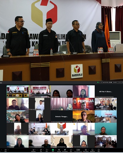 Ketua Bawaslu Kalteng Satriadi, Anggota Nurhalina dan Benny Setia serta Kepala Sekretariat Bawaslu Kalteng Karnalis Kamaruddin hadiri peluncuran program SELASA HARATI, Palangka Raya, Selasa (27/1/2026).