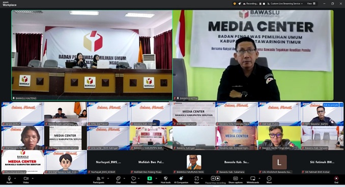 Tangkapan layar secara daring, Ketua Bawaslu Kabupaten Kotawaringin Timur Muhamad Natsir sebagai Narasumber kedua program SELASA HARATI Seri 3, Selasa (24/2/2026).