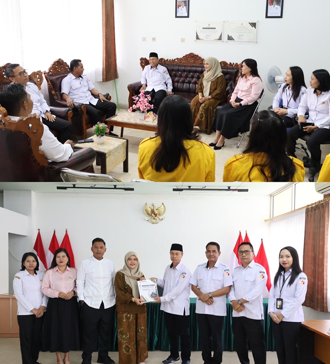 Ketua Satriadi bersama Anggota Kristaten Jon dan Benny Setia serta Tim PPID Bawaslu Kalimantan Tengah melaksanakan Penyerahan Laporan Layanan Informasi Publik Tahun 2025 kepada Komisi Informasi Provinsi Kalimantan Tengah, Palangka Raya, Rabu (4/3/2026).
