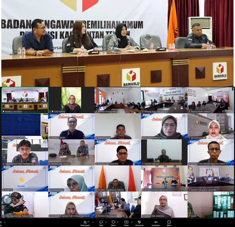 Tangkapan layar secara luring dan daring, program SELASA HARATI Seri 6 Bawaslu Kalteng, Selasa (5/5/2026).