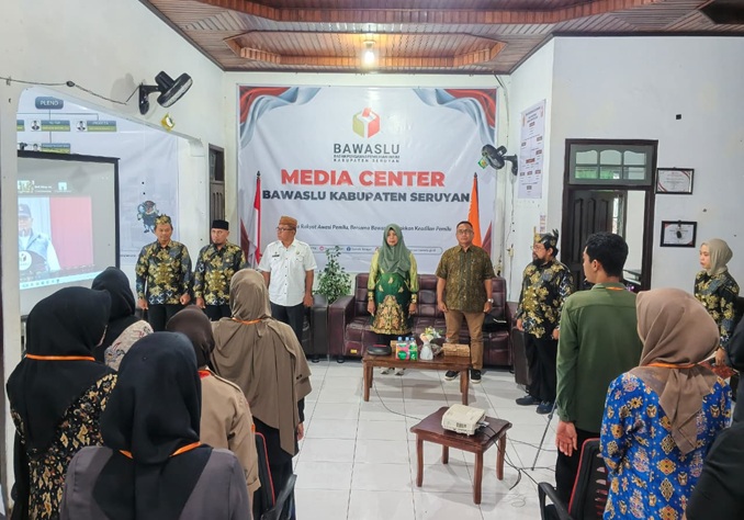 Anggota Bawaslu Kalteng, Siti Wahidah dan Benny Setia, hadiri pelaksanaan P2P di Bawaslu Seruyan, Kuala Pembuang, Sabtu (6/6/2026).
