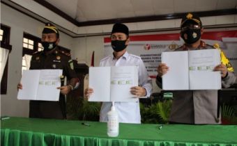 Bawaslu Provinsi Kalteng Gelar Penandatanganan Kesepakatan Bersama Polda dan Kejati