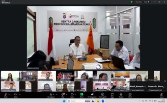 Kepala Sekretariat Bawaslu Kalteng, Karnalis Kamaruddin, lauching Rabu Mekar Bersahaja secara hybrid , Palangka Raya, Rabu (4/2/2026).