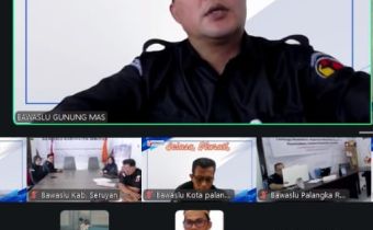 Tangkapan layar secara daring, Yepta H Jinal Ketua Bawaslu Kabupaten Gunung Mas yang menjadi narasumber program SELASA HARATI Seri 4, Palangka Raya, Selasa (10/3/2026).