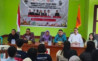Anggota Bawaslu Kalteng, Siti Wahidah dan Benny Setia hadiri pelaksanaan P2P yang diawali Bawaslu Kabupaten Kotawaringin Timur, Sampit, Jumat (5/6/2026).